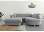 Ecksofa SIT & MORE "Apulia L-Form", grau (hellgrau), B:250cm H:78cm T:212cm, Webstoff (100% Polyester);Struktur weich (90% Polyester, 10% Polyamid);Luxus-Micofaser Euphoria (100% Polyester);Samtoptik (100% Polyester), Sofas, Ecksofa, wahlweise Schlaffunktion, Bettkasten und Kopf- und Armteilverstellung