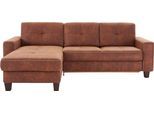 Ecksofa OTTO HOME "Varese", braun (cognac), B:251cm H:91cm T:164cm, Luxus-Microfaser ALTARA NUBUCK (100% Polyester);Luxus-Microfaser ALTARA NUBUCK (100% Polyester) / Struktur (100% Polypropylen);Luxus-Microfaser ALTARA NUBUCK (100% Polyester) / Struktur fein (100% Polyester), Sofas, Ecksofa, wahlweise mit Schlaffunktion und Vorziehfunktion