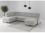 Wohnlandschaft OTTO HOME "Glendale, U-Form", grau (silber), B:321cm H:84cm T:193cm, 90% Polyester, 10% Polyamid, Sofas, Wohnlandschaft, inkl. Kopfteilverstellung, wahlweise mit Vorziehsitz und Bettkasten