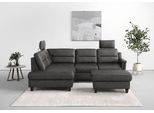 Ecksofa SIT & MORE "Farö L-Form", grau (anthrazit), B:251cm H:90cm T:187cm, Sofas, Ecksofa, inklusive Federkern, wahlweise mit Schlaffunktion und Bettkasten