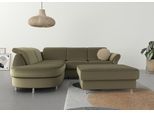 Ecksofa SIT & MORE "Apulia L-Form", grün (olive), B:250cm H:78cm T:212cm, Webstoff (100% Polyester);Struktur weich (90% Polyester, 10% Polyamid);Luxus-Micofaser Euphoria (100% Polyester);Samtoptik (100% Polyester), Sofas, Ecksofa, wahlweise Schlaffunktion, Bettkasten und Kopf- und Armteilverstellung