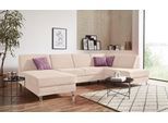 Wohnlandschaft SIT & MORE "Clio U-Form", beige (creme), B:319cm H:89cm T:190cm, Sofas, Wohnlandschaft, wahlweise mit Schlaffunktion und Bettkasten, inklusive Federkern