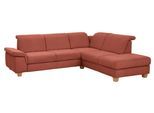 Ecksofa HOME AFFAIRE "Dalia L-Form", orange (terra), B:256cm T:221cm, Luxus-Microfaser Florence (100% Polyester);Luxus-Microfaser weich (90% Polyester, 10% Polyamid);Webstoff (100% Polyester), Sofas, Ecksofa, mit Federkernpolsterung, wahlweise mit Schlaffunktion, Bettkasten