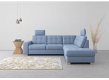 Ecksofa SIT & MORE "Quincy L-Form", blau, B:249cm H:82cm T:213cm, Sofas, Ecksofa, wahlweise mit Schlaffunktion und Bettkasten