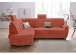 Ecksofa SIT & MORE "Sonoma L-Form", orange (terra), B:246cm H:91cm T:176cm, Kunstleder SOFTLUX;Luxus-Microfaser ALTARA NUBUCK (100% Polyester);Luxus-Microfaser (90% Polyester, 10% Polyamid), Sofas, Ecksofa, wahlweise mit Schlaffunktion und Bettkasten