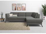 Ecksofa SIT & MORE "Olsen L-Form", grau (anthrazit), B:248cm H:88cm T:201cm, 100% Polyester, Sofas, Ecksofa, inklusive Sitztiefenverstellung, optional Schlaffunktion, 15cm hoch
