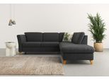 Ecksofa HOME AFFAIRE "Trelleborg L-Form", grau (anthrazit), B:252cm H:86cm T:213cm, 100% Polyester, Sofas, Ecksofa, Federkern-Polsterung, wahlweise mit Schlaffunktion und Stauraum