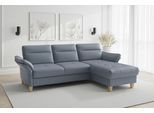 Ecksofa SIT & MORE "Pamela L-Form, Leder, B: 218 und 230 cm", graublau, B:230cm H:90cm T:164cm, Sofas, Ecksofa, optional Armteilverstellung, Schlaffunktion & Bettkasten