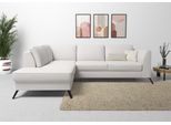 Ecksofa SIT & MORE "Olsen L-Form", silber, B:248cm H:88cm T:201cm, 98% Polyester 2%Polyamid, Sofas, Ecksofa, inklusive Sitztiefenverstellung, optional Schlaffunktion, 15cm hoch