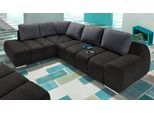 Ecksofa OTTO HOME "Bono L-Form", schwarz (schwarz, grau), B:267cm H:90cm T:214cm, Luxus-Microfaser ALTARA NUBUCK (100% Polyester);Luxus-Microfaser ALTARA NUBUCK (100% Polyester);Samtstruktur (95% Polyester, 5% Polyamid), Sofas, Ecksofa, mit Ottomane, wahlweise mit Schlaffunktion