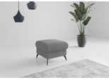 Polsterhocker OTTO HOME "Rochelle", grau, B:58cm H:50cm T:58cm, 100% Polyester, Hocker, Polsterhocker, moderne 15 cm Metallfüße