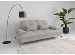 2,5-Sitzer SIT & MORE "Amica, inkl. Sitztiefenverstellung und Armteilverstellung", silber, B:202cm H:90cm T:122cm, 90% Polyester, 10% Polyamid, Sofas, 2 5-Sitzer, wahlweise mit Kopfteilverstellung und Schlaffunktion