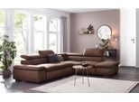 Ecksofa OTTO HOME "Alberto L-Form", braun, B:272cm H:73cm T:226cm, 100% Polyester;Luxus-Microfaser weich (9)0% Polyester / 10% Polyamid;Luxus-Microfaser Vintageoptik (100% Polyester);Microfaser Antiklederoptik (100% Polyester), Sofas, Ecksofa, mit Kopfteilverstellung, wahlweise mit Schlaffunktion
