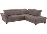 Ecksofa OTTO HOME "Solvei L-Form", braun, B:260cm H:104cm T:235cm, Luxus-Microfaser Lederoptik (100% Polyester);Struktur (100% Polyester);Luxus-Microfaser ALTARA NUBUCK (100% Polyester), Sofas, Ecksofa, wahlweise auch mit Kopfteilverstellung und Schlaffunktion, Federkern