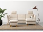 Ecksofa HOME AFFAIRE "Trelleborg L-Form", beige (creme), B:249cm H:86cm T:162cm, 100% Polyester, Sofas, Ecksofa, optional Schlaffunktion und Bettkasten, inkl. Federkern-Polsterung