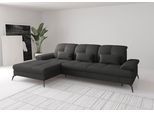 Ecksofa SIT & MORE "Amica, L-Form, inkl. Sitztiefenverstellung & Armteilverstellung", schwarz (anthrazit), B:279cm H:90cm T:185cm, Sofas, Ecksofa, wahlweise mit Schlaffunktion, Bettkasten und Kopfteilverstellung