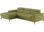 Ecksofa COTTA "Kitty L-Form, B: 242 cm", grass, B:244cm H:72cm T:166cm, 94% POLYESTER (PES) 6%POLYAMID (PA), Sofas, Ecksofa, mit Kopfteilverstellung, optional Schlaffunktion & Bettkasten