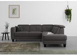 Ecksofa SIT & MORE "Belluci L-Form", grau (fango), B:249cm H:85cm T:195cm, Sofas, Ecksofa, inklusive Federkern, wahlweise mit Schlaffunktion und Bettkasten