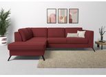 Ecksofa SIT & MORE "Olsen L-Form", rot (bordeaux), B:248cm H:88cm T:201cm, 100% Polyester, Sofas, Ecksofa, inklusive Sitztiefenverstellung, optional Schlaffunktion, 15cm hoch