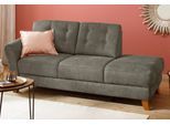 Recamiere OTTO HOME "Trondheim", grau (taupe), B:194cm H:89cm T:92cm, Luxus-Microfaser Lederoptik (100% Polyester);Struktur weich ( 97% Polyester, 3% Baumwolle);Luxus-Microfaser ALTARA NUBUCK (100% Polyester), Sofas, Recamiere, freistehend, mit Federkern, Knopfheftung im Rücken