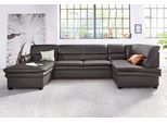 Wohnlandschaft SIT & MORE "Pisa U-Form", braun (mokka), B:319cm H:89cm T:168cm, Flachgewebe (100% Polyester);Luxus-Microfaser1 (100% Polyester);Luxus Microfaser2 (90% Polyester, 10% Polyamid), Sofas, Wohnlandschaft, mit Federkern, wahlweise mit Schlaffunktion