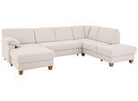 Wohnlandschaft HOME AFFAIRE "Belfort U-Form", beige (linen), B:314cm H:88cm T:91cm, Luxus-Microfaser Vintageoptik(100% Polyester);Struktur fein ( 100% Polyester);Luxus-Microfaser ALTARA NUBUCK (100% Polyester), Sofas, Wohnlandschaft, mit Federkern, wahlweise mit Schlaffunktion und Stauraum