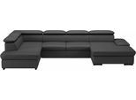 Wohnlandschaft SIT & MORE "Alcudia U-Form", schwarz, B:349cm H:73cm T:226cm, Sofas, Wohnlandschaft, wahlweise mit Schlaffunktion