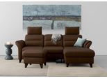 Ecksofa SIT & MORE "Mellum L-Form", braun (dunkelbraun), B:250cm H:87cm T:163cm, 100% Polyester, Sofas, Ecksofa, Federkern, optional Schlaffunktion, Bettkasten & Armteilfunktion