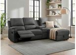 Ecksofa OTTO HOME "NAPORI Microfaser, Multimediasofa, 3er Kinosessel XXL, L-Form", grau (anthrazit), B:240cm H:102cm T:155cm, 100% Polyester, Sofas, Ecksofa, Kinosofa, manuelle o. elektr. Relaxfunktion, Staufach, Getränkehalter