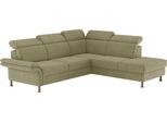 Ecksofa OTTO HOME "Calypso L-Form", grün, B:259cm H:85cm T:227cm, 100% Polyester, Sofas, Ecksofa, mit Relaxfunktion motorisch im Sofa 2,5- Sitzer