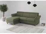 Ecksofa OTTO HOME "Glendale, L-Form", olive, B:253cm H:84cm T:166cm, 95% Polyester, 5% Polyamid, Sofas, Ecksofa, inkl. Kopfteilverstellung, wahlweise mit Vorziehsitz und Bettkasten