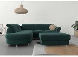 Ecksofa SIT & MORE "Apulia L-Form", grün (dunkelgrün), B:250cm H:78cm T:212cm, Webstoff (100% Polyester);Struktur weich (90% Polyester, 10% Polyamid);Luxus-Micofaser Euphoria (100% Polyester);Samtoptik (100% Polyester), Sofas, Ecksofa, wahlweise Schlaffunktion, Bettkasten und Kopf- und Armteilverstellung