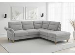Ecksofa SIT & MORE "Pamela, B: 218 cm, L-Form, wahlweise mit Schlaffunktion und Bettkasten", grau (silber), B:218cm H:90cm T:212cm, 100% Polyester, Sofas, Ecksofa, mit Federkern und Liegefläche aus Originalstoff