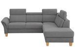Ecksofa OTTO HOME "Conville L-Form", grau, B:247cm H:84cm T:217cm, 100% Polyester, Sofas, Ecksofa, Federkern, wahlweise mit Schlaffunktion und Bettkasten bzw. Stauraum