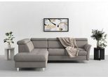 Ecksofa SIT & MORE "Marano L-Form", grau, B:252cm T:216cm, 100% Polyester, Sofas, Ecksofa, inklusive Kopfteilverstellung, optional Schlaffunktion & Bettkasten