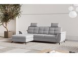 Ecksofa SIT & MORE "Zora", grau (hellgrau), B:262cm H:92cm T:164cm, 95% Polyester 5% Polyamid, Sofas, Ecksofa, wahlweise mit Schlaffunktion und Bettkasten