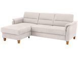 Ecksofa HOME AFFAIRE "Palmera L-Form, B: 244 cm - OTTO. Verlässliche Qualität.", beige (natur), B:244cm H:89cm T:163cm, 100% Polyester;Struktur (100% Polyester);Luxus-Microfaser in Lederoptik (100% Polyester), Sofas, Ecksofa, optional Schlaffunktion & Bettkasten, Federkern