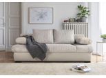 Schlafsofa COLLECTION AB "Chicago, B: 200 cm, Liegefl. 146x200 cm", beige, B:200cm T:95cm, 100%Polyester, Sofas, Schlafsofa, Schlaffunktion, Bettkasten & 2 Armlehnenkissen, Federkern