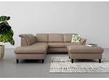Ecksofa SIT & MORE "Maggiore L-Form", grau (taupe), B:261cm H:88cm T:224cm, 100% Polyester, Sofas, Ecksofa, wahlweise mit Kopfteilverstellung, Schlaffunktion und Stauraum