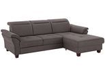 Ecksofa OTTO HOME "Solvei L-Form", grau (anthrazit), B:255cm H:104cm T:185cm, Struktur (100% Polyester);Luxus-Microfaser Lederoptik (100% Polyester);Luxus-Microfaser ALTARA NUBUCK (100% Polyester), Sofas, Ecksofa, mit Recamierenabschluß und Sitztiefenverstellung
