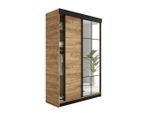 Kier Furniture Schiebetürenschrank, Honigeiche, Holzwerkstoff, 138x205x59 cm, Schlafzimmer, Kleiderschränke, Schwebetürenschränke