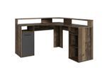 Mid.you Eckschreibtisch, Anthrazit, Alteiche, Holzwerkstoff, rechteckig, 139x90x139 cm, FSC Mix, Stauraum, Regal, Arbeitszimmer, Schreibtische, Eckschreibtische