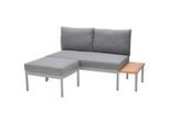 Ambia Garden Loungegarnitur, Anthrazit, Natur, Hellgrau, Holz, Metall, Textil, Eukalyptusholz, Hartholz, L-Form, einzeln stellbar, 150x110 cm, Loungemöbel, Gartenlounge-Sets