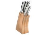 Justinus Messerblock Steel Edition No. 1, Edelstahl, Holz, Metall, 6-teilig, 21x8.2x30 cm, Kochen, Küchenmesser, Messersets