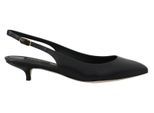 Dolce & Gabbana Zwarte Leren Slingback Hakken Pumps Schoenen