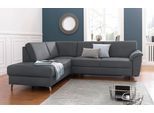 Ecksofa SIT & MORE "Texel L-Form", grau (dunkelgrau), B:250cm H:87cm T:201cm, Kunstleder SOFTLUX;Luxus-Microfaser (100% Polyester), Sofas, Ecksofa, mit Federkern, wahlweise mit Schlaffunktion und Bettkasten