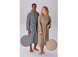 Unisex-Bademantel OTTO HOME "Merida, Waffelpiqué, Premium Qualität, 500 g/m², Morgenmantel" Gr. XXL, beige, L:125cm, Frottier, Hausmäntel, Unisex-Bademantel, Hotelbademantel, dicke Qualität, S-2XL, auch ideal für Sauna & Spa