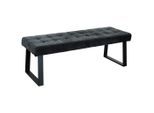 Livetastic Sitzbank , Dunkelgrau , Metall, Textil , 140x49x48 cm , Esszimmer, Bank, Sitzbänke