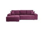 Carryhome Ecksofa , Beere , Kunststoff , Uni , Füllung: Schaumstoff,Schaumstoff , Ottomane links, L-Form , 280x194 cm , Stoffauswahl, Liegefunktion, seitenverkehrt erhältlich, Rücken echt , Wohnzimmer, Sofas & Couches, Wohnlandschaften, Ecksofas