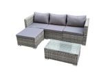 Svita Gartenlounge, Grau, Kunststoff, 5, rechteckig, Loungemöbel, Gartenlounge-Sets